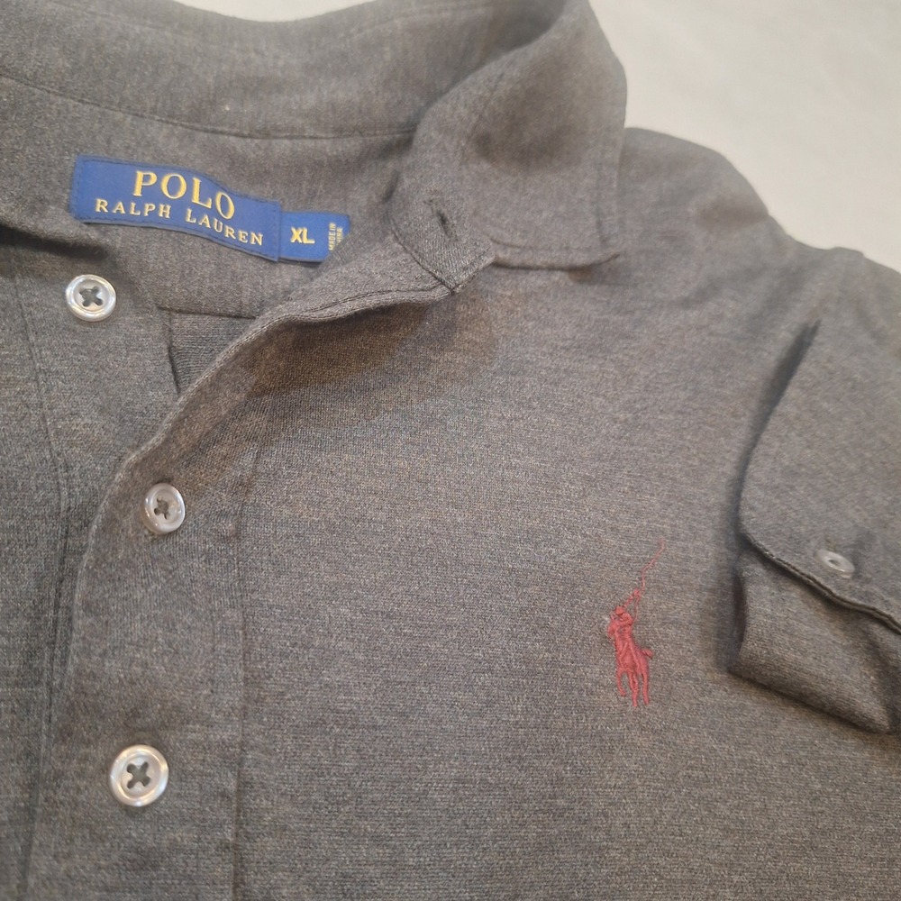 Polo Ralph Lauren Polo 1/4 Button Down Shirt Mens XL Gray Longsleeve Preppy